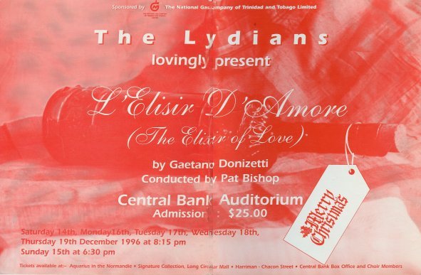 The Lydians programme cover L'Elisir D'Amore by Donizetti, 1996